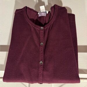 CJ Banks Burgundy Sweater Cardigan - Dry Cleaned